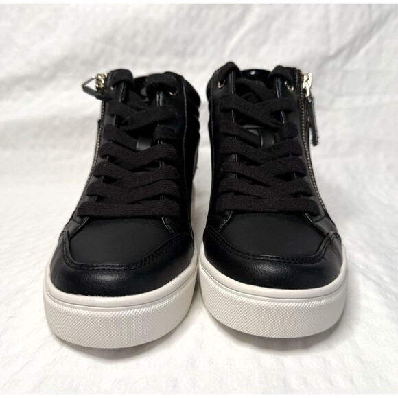 Nine West Women’s Tons High Top Hidden Wedge Sneakers Black Size 5.5M Shoes - Picture 2 of 11
